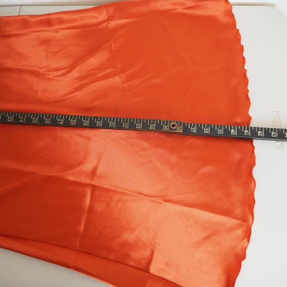 Bebe Womens Sz L Cowl Neck Satin Slip Dress Blush Spaghetti Straps Midi Orange - Picture 7 of 11